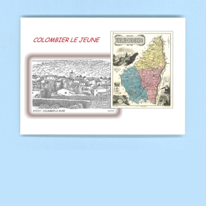 Cartes Postales impression Noir avec dpartement sur la ville de COLOMBIER LE JEUNE Titre : vue