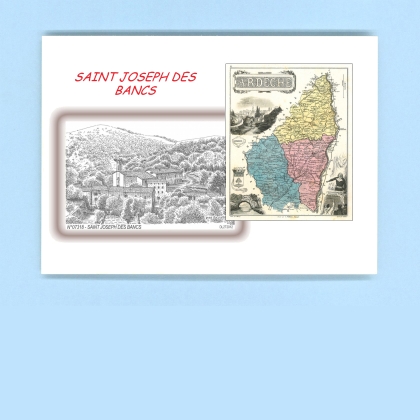 Cartes Postales impression Noir avec dpartement sur la ville de ST JOSEPH DES BANCS Titre : vue