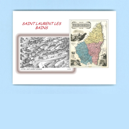 Cartes Postales impression Noir avec dpartement sur la ville de ST LAURENT LES BAINS Titre : vue