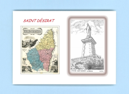 Cartes Postales impression Noir avec dpartement sur la ville de ST DESIRAT Titre : la madone
