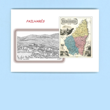 Cartes Postales impression Noir avec dpartement sur la ville de PAILHARES Titre : vue