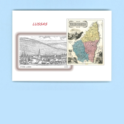 Cartes Postales impression Noir avec dpartement sur la ville de LUSSAS Titre : vue