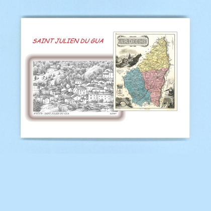 Cartes Postales impression Noir avec dpartement sur la ville de ST JULIEN DU GUA Titre : vue