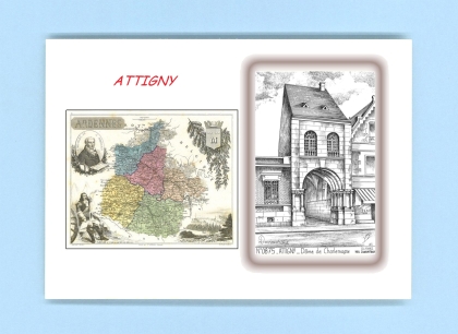 Cartes Postales impression Noir avec dpartement sur la ville de ATTIGNY Titre : dome de charlemagne