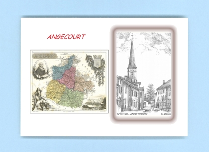 Cartes Postales impression Noir avec dpartement sur la ville de ANGECOURT Titre : vue