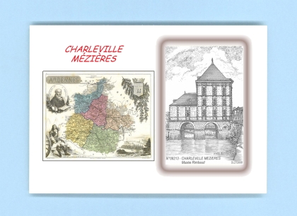 Cartes Postales impression Noir avec dpartement sur la ville de CHARLEVILLE MEZIERES Titre : musee rimbaud