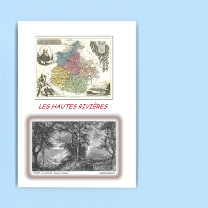 Cartes Postales impression Noir avec dpartement sur la ville de LES HAUTES RIVIERES Titre : ruines du chateau a linchamps