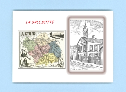 Cartes Postales impression Noir avec dpartement sur la ville de LA SAULSOTTE Titre : mairie