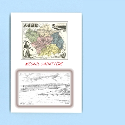 Cartes Postales impression Noir avec dpartement sur la ville de MESNIL ST PERE Titre : lac d orient