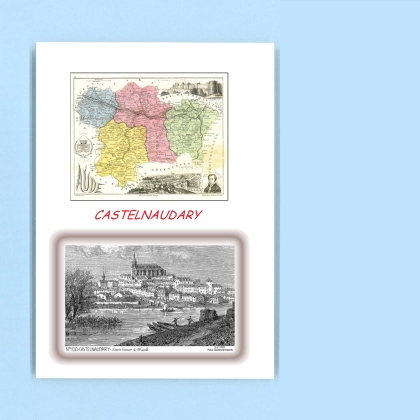 Cartes Postales impression Noir avec dpartement sur la ville de CASTELNAUDARY Titre : vue