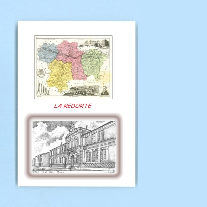 Cartes Postales impression Noir avec dpartement sur la ville de LA REDORTE Titre : mairie