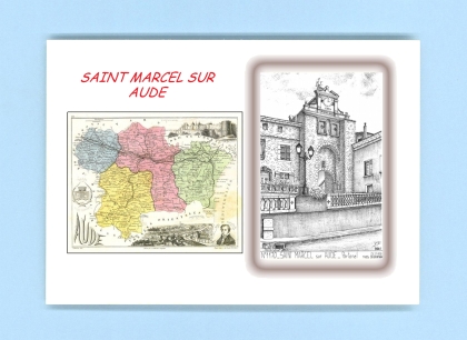 Cartes Postales impression Noir avec dpartement sur la ville de ST MARCEL SUR AUDE Titre : portanel