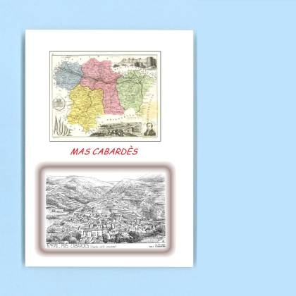 Cartes Postales impression Noir avec dpartement sur la ville de MAS CABARDES Titre : vue (d apres ca)
