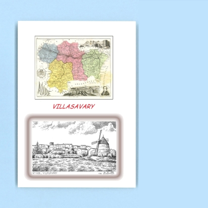 Cartes Postales impression Noir avec dpartement sur la ville de VILLASAVARY Titre : vue