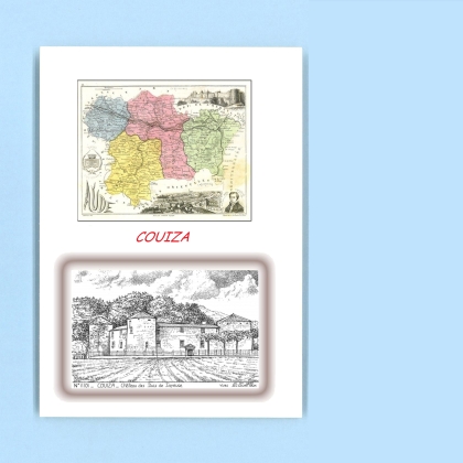 Cartes Postales impression Noir avec dpartement sur la ville de COUIZA Titre : chateau des ducs de joyeuse