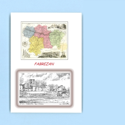Cartes Postales impression Noir avec dpartement sur la ville de FABREZAN Titre : quai d orbieu