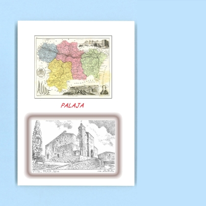 Cartes Postales impression Noir avec dpartement sur la ville de PALAJA Titre : eglise