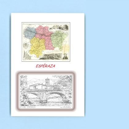 Cartes Postales impression Noir avec dpartement sur la ville de ESPERAZA Titre : vue
