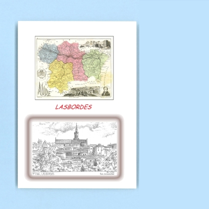 Cartes Postales impression Noir avec dpartement sur la ville de LASBORDES Titre : vue