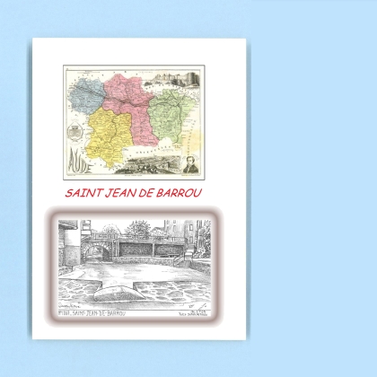 Cartes Postales impression Noir avec dpartement sur la ville de ST JEAN DE BARROU Titre : vue