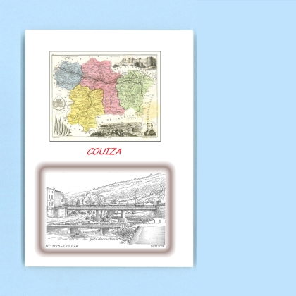 Cartes Postales impression Noir avec dpartement sur la ville de COUIZA Titre : vue