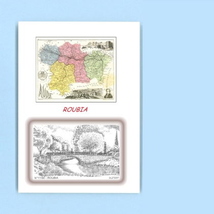 Cartes Postales impression Noir avec dpartement sur la ville de ROUBIA Titre : vue