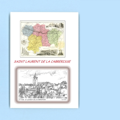 Cartes Postales impression Noir avec dpartement sur la ville de ST LAURENT DE LA CABRERISSE Titre : vue