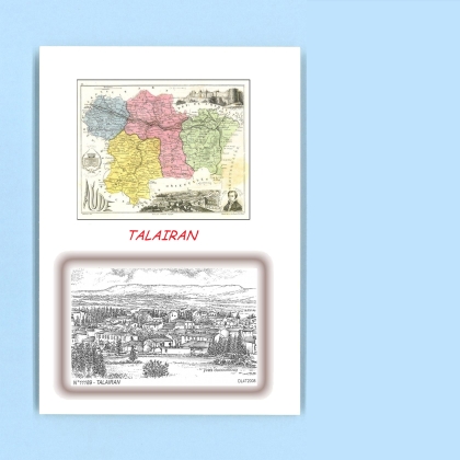 Cartes Postales impression Noir avec dpartement sur la ville de TALAIRAN Titre : vue