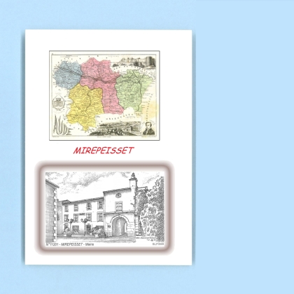 Cartes Postales impression Noir avec dpartement sur la ville de MIREPEISSET Titre : mairie