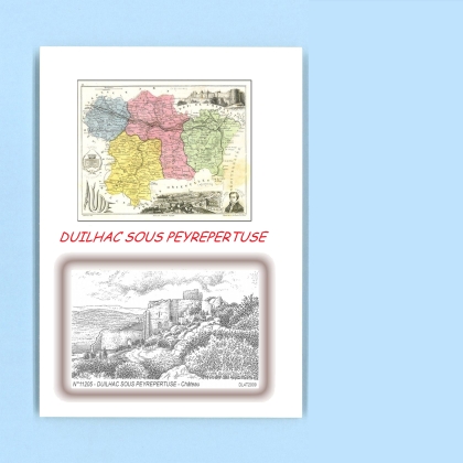 Cartes Postales impression Noir avec dpartement sur la ville de DUILHAC SOUS PEYREPERTUSE Titre : chateau