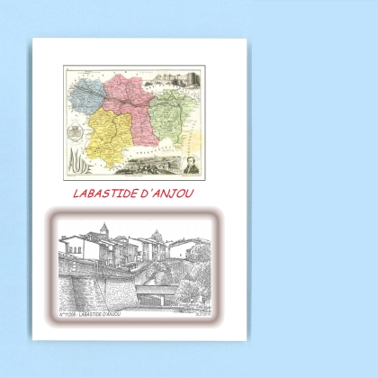 Cartes Postales impression Noir avec dpartement sur la ville de LABASTIDE D ANJOU Titre : vue