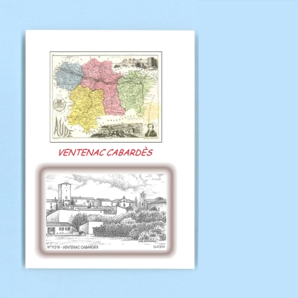 Cartes Postales impression Noir avec dpartement sur la ville de VENTENAC CABARDES Titre : vue