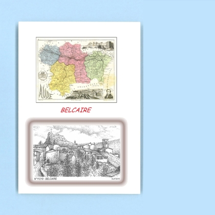 Cartes Postales impression Noir avec dpartement sur la ville de BELCAIRE Titre : vue