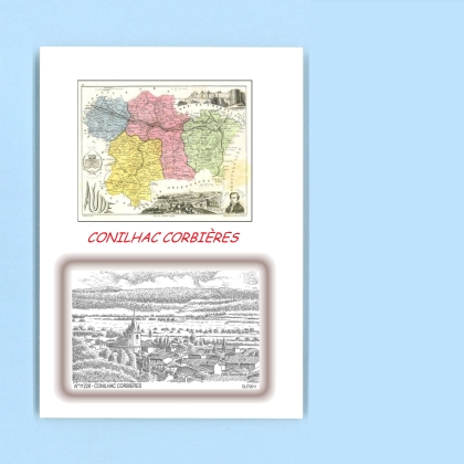 Cartes Postales impression Noir avec dpartement sur la ville de CONILHAC CORBIERES Titre : vue