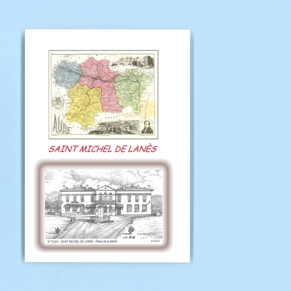 Cartes Postales impression Noir avec dpartement sur la ville de ST MICHEL DE LANES Titre : place de la mairie
