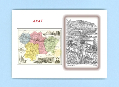 Cartes Postales impression Noir avec dpartement sur la ville de AXAT Titre : vue