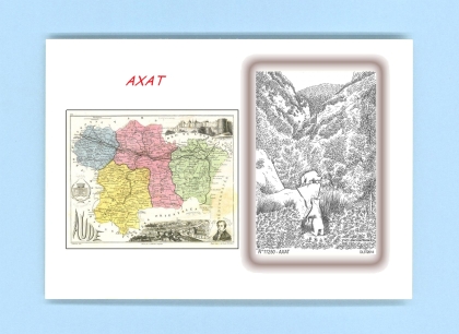 Cartes Postales impression Noir avec dpartement sur la ville de AXAT Titre : vue
