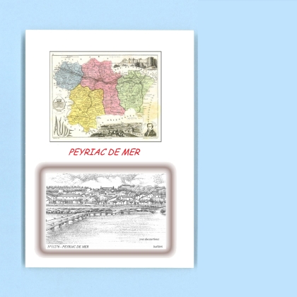 Cartes Postales impression Noir avec dpartement sur la ville de PEYRIAC DE MER Titre : vue