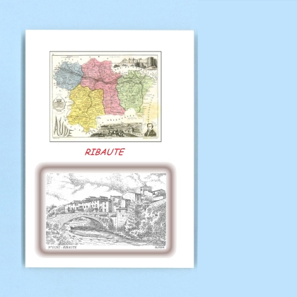 Cartes Postales impression Noir avec dpartement sur la ville de RIBAUTE Titre : vue