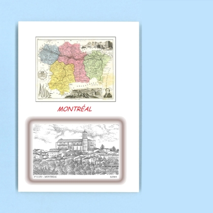 Cartes Postales impression Noir avec dpartement sur la ville de MONTREAL Titre : vue