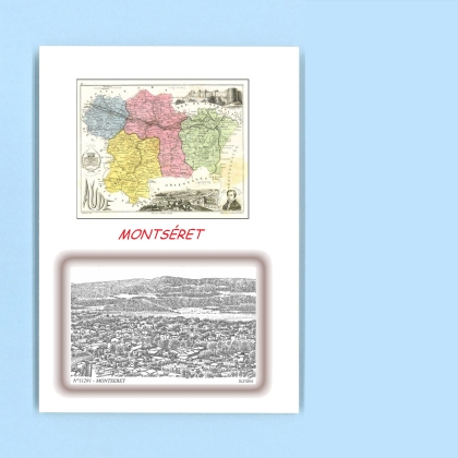 Cartes Postales impression Noir avec dpartement sur la ville de MONTSERET Titre : vue
