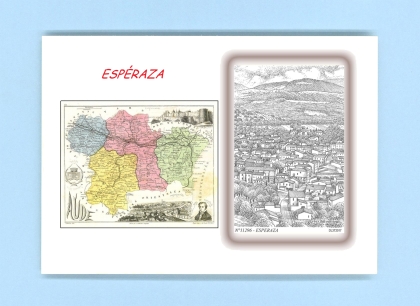 Cartes Postales impression Noir avec dpartement sur la ville de ESPERAZA Titre : vue