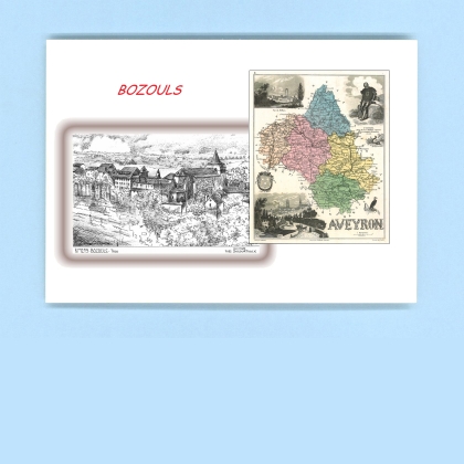 Cartes Postales impression Noir avec dpartement sur la ville de BOZOULS Titre : trou
