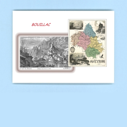 Cartes Postales impression Noir avec dpartement sur la ville de BOUILLAC Titre : vue