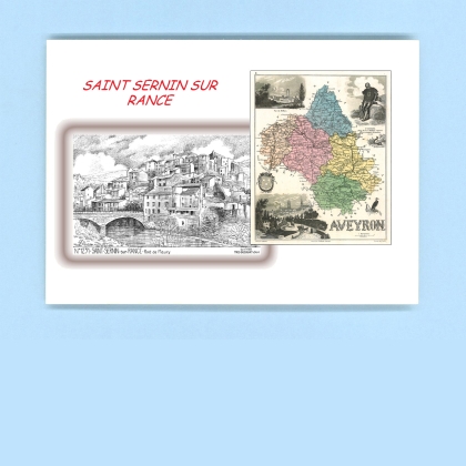 Cartes Postales impression Noir avec dpartement sur la ville de ST SERNIN SUR RANCE Titre : pont de maury