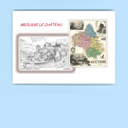 Cartes Postales impression Noir avec dpartement sur la ville de BROUSSE LE CHATEAU Titre : vue