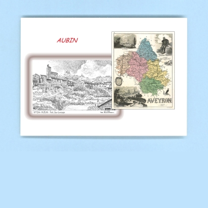 Cartes Postales impression Noir avec dpartement sur la ville de AUBIN Titre : fort tour la vierge