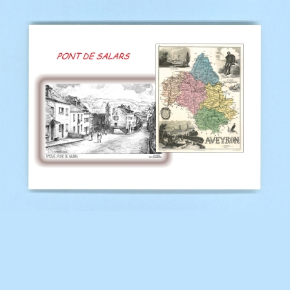 Cartes Postales impression Noir avec dpartement sur la ville de PONT DE SALARS Titre : vue