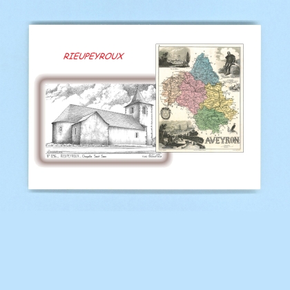 Cartes Postales impression Noir avec dpartement sur la ville de RIEUPEYROUX Titre : chapelle st jean
