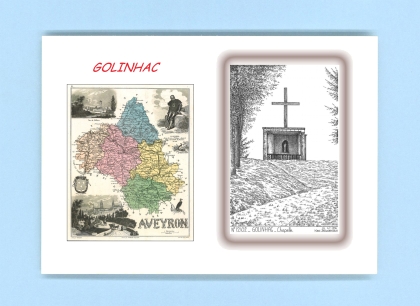 Cartes Postales impression Noir avec dpartement sur la ville de GOLINHAC Titre : chapelle